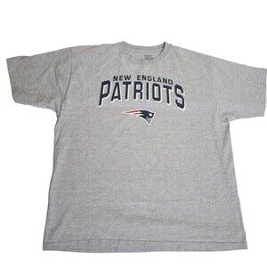 New England Patriots T-Shirt XL Reebok Gray Graphic Mens Short-Sleeve Crewneck